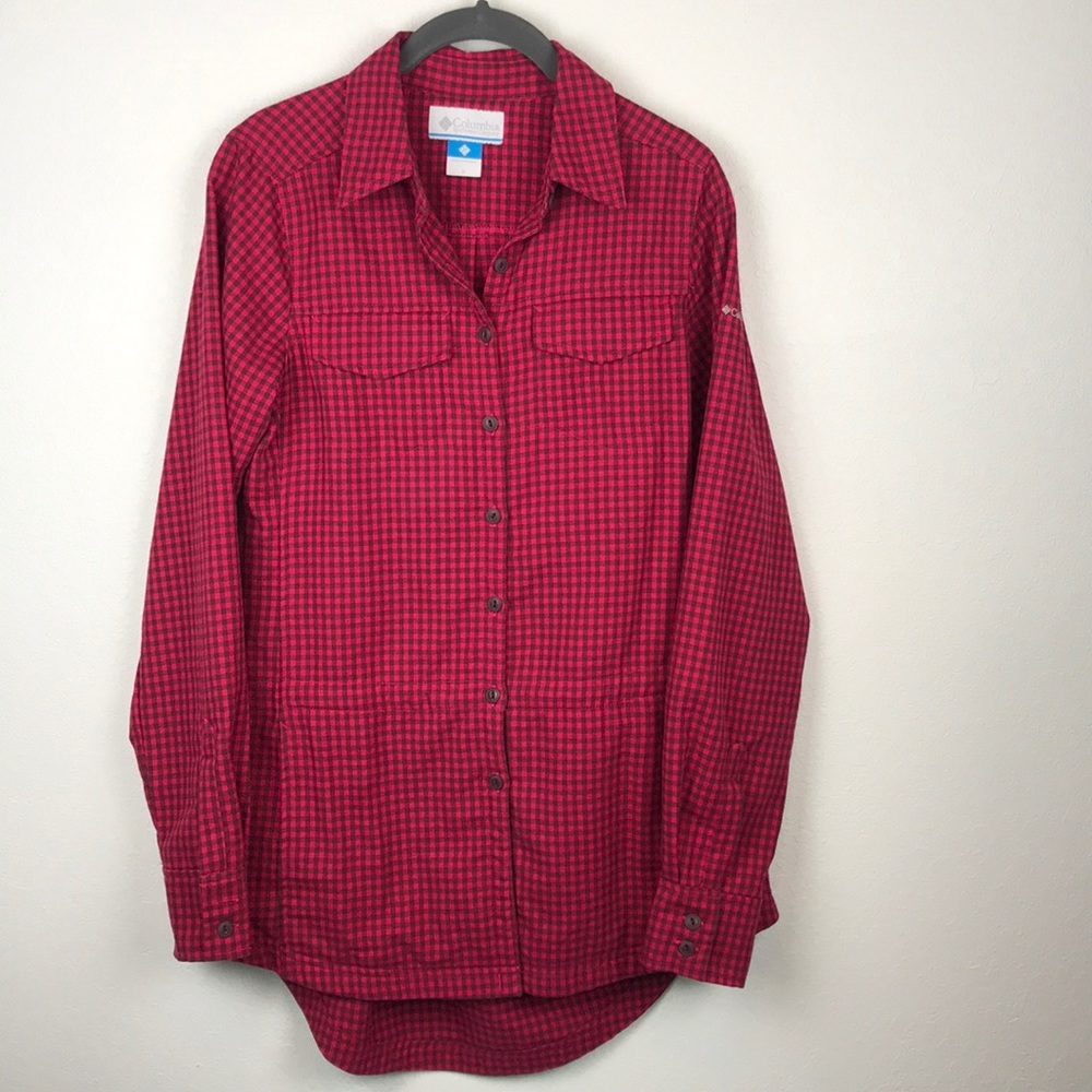 Columbia flannel tunic button up with pockets sm